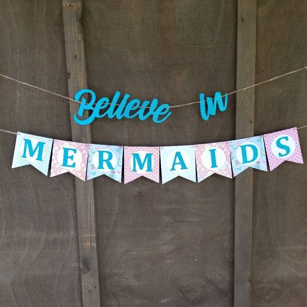 Mermaid Theme Party | Believe in Mermaids Banner